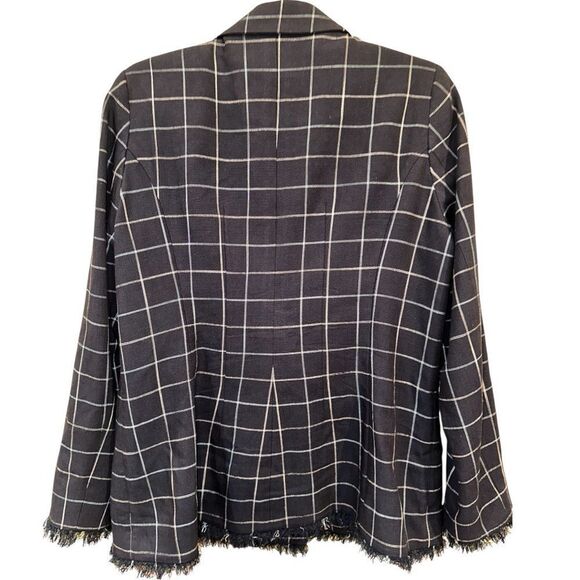 MARELLA by Max Mara Rivalsa Fringe Trimmed Basket Weave Blazer Size 12 - Picture 5 of 11